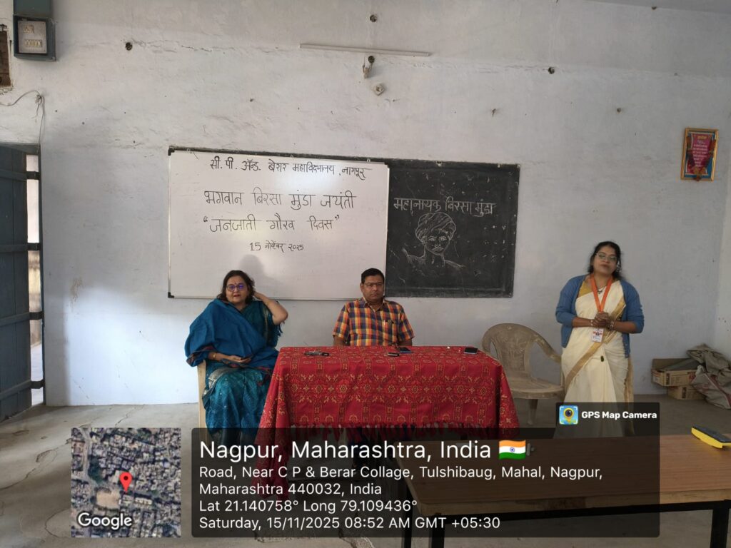 Prof. Meshram addressed to students on Birsa Munda Jaynti